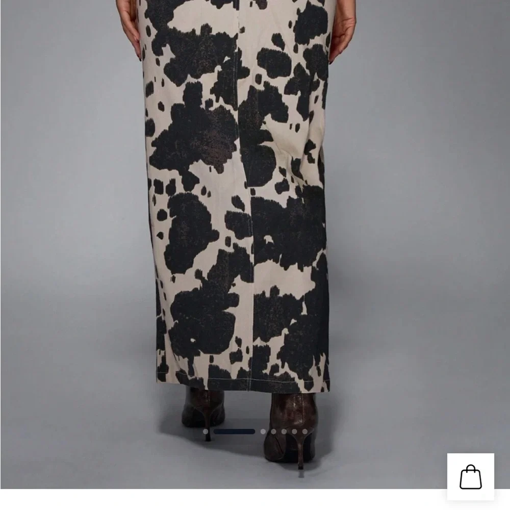 Missguided Black and White Maxi Pencil Skirt with Slit - Picture 2 of 4